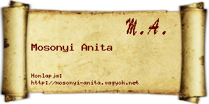 Mosonyi Anita névjegykártya
